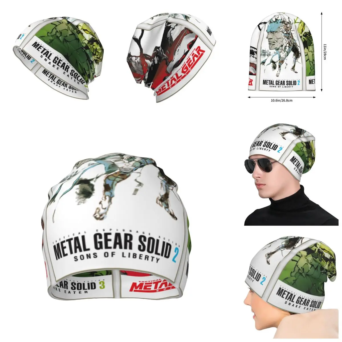 Вязаная шапка с 3D-принтом для мужчин и женщин, MGS1, однотонная, в виде змеи, подарок для игры, унисекс, зимняя теплая, без козырька, писсуар