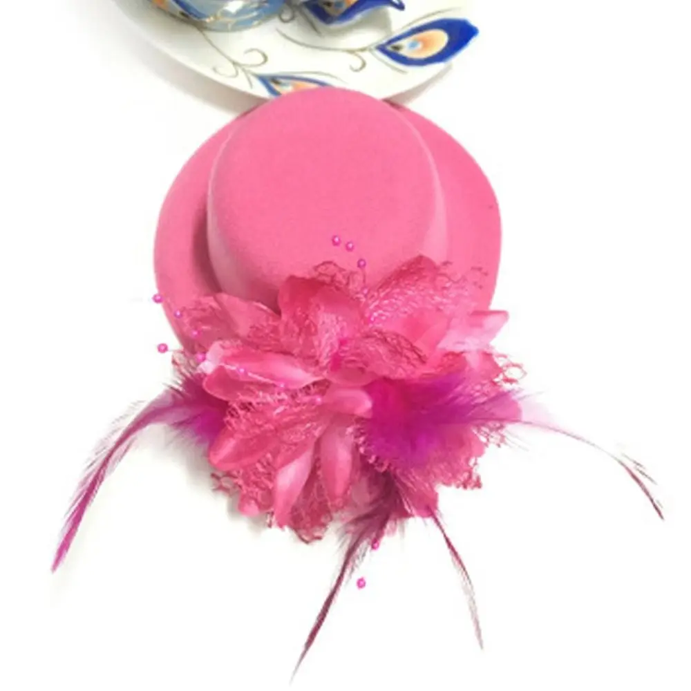 Fashion 13cm Kids Fascinators Hats Makeup Prom Feathers Cocktail Hats Hair Accessories Headwear Hats Party
