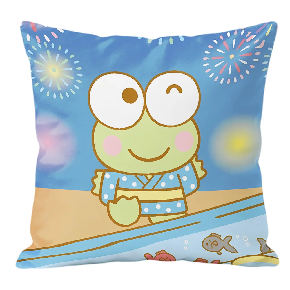 Keroppi Double Sided Print Decorative Cushion Cover for Sofa Bedroom Home Decoration Home Decor Items Decorative Pillowcases