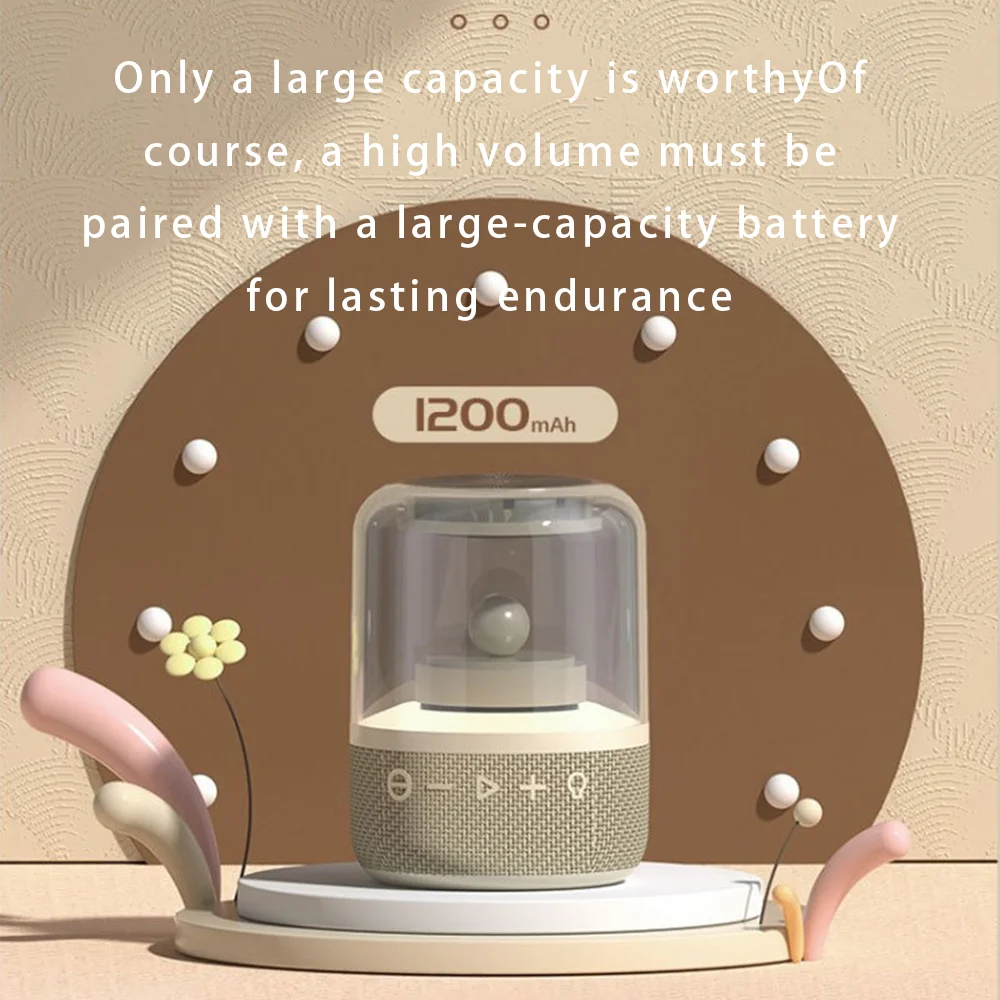 

8W Wireless Bluetooth Mini Speaker with Subwoofer, TF Card Slot, and Prismatic Glass Design