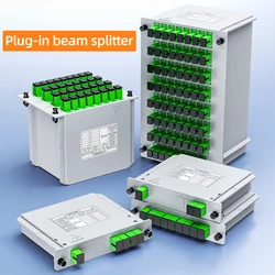 SAIVXIAN SC APC PLC 1x2/16 Fiber Optic Splitter Box Cassette Card Inserting PLC Splitter FTTH Fiber Optical Coupler Splitter
