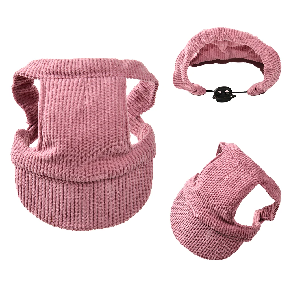 Sonnenhut für kleine und große Hunde und Katzen, verstellbare Baseballkappe mit Öffnung für die Ohren, winddichtes Cordstoff-Visier für Welpen, Haustierbedarf. – Detail 4