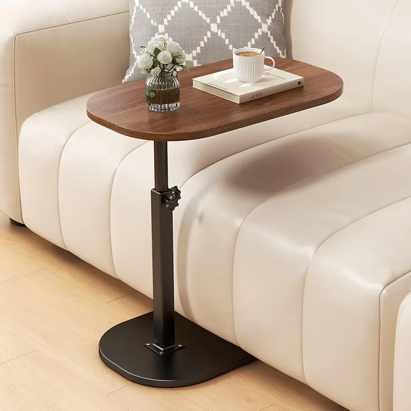 Vantic C Shaped End Table, Small Couch Side Table, Sturdy Slide Under Sofa Table with Metal Frame for Living Room & Bedroom