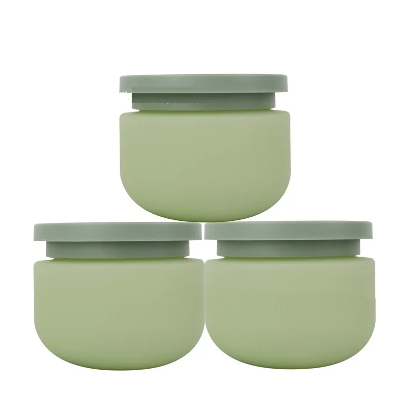 12pcs Refill Bottle Green Cream Containers Grey Wide Mouth 250ml Screw Lid Empty Plastic Face Mack Pots 250g Cosmetic Cream Jars