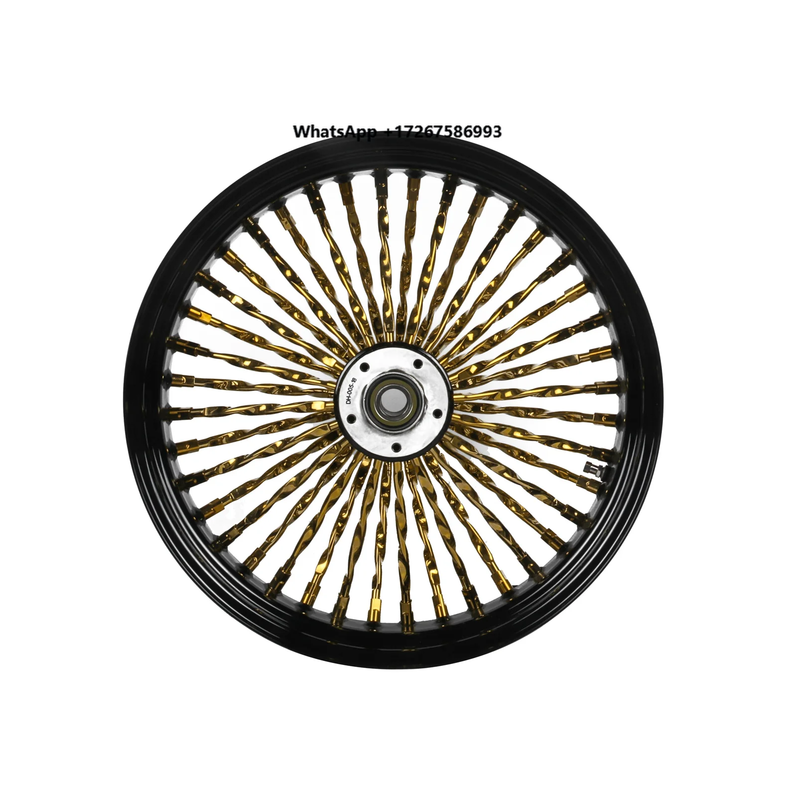 19*3.5 New Gold Black Fat Spoke Wheel Hub 19*3.5 Inch Front Wheels Rim Tubeless Hub 14-26 Haley Street bob Softail Standard