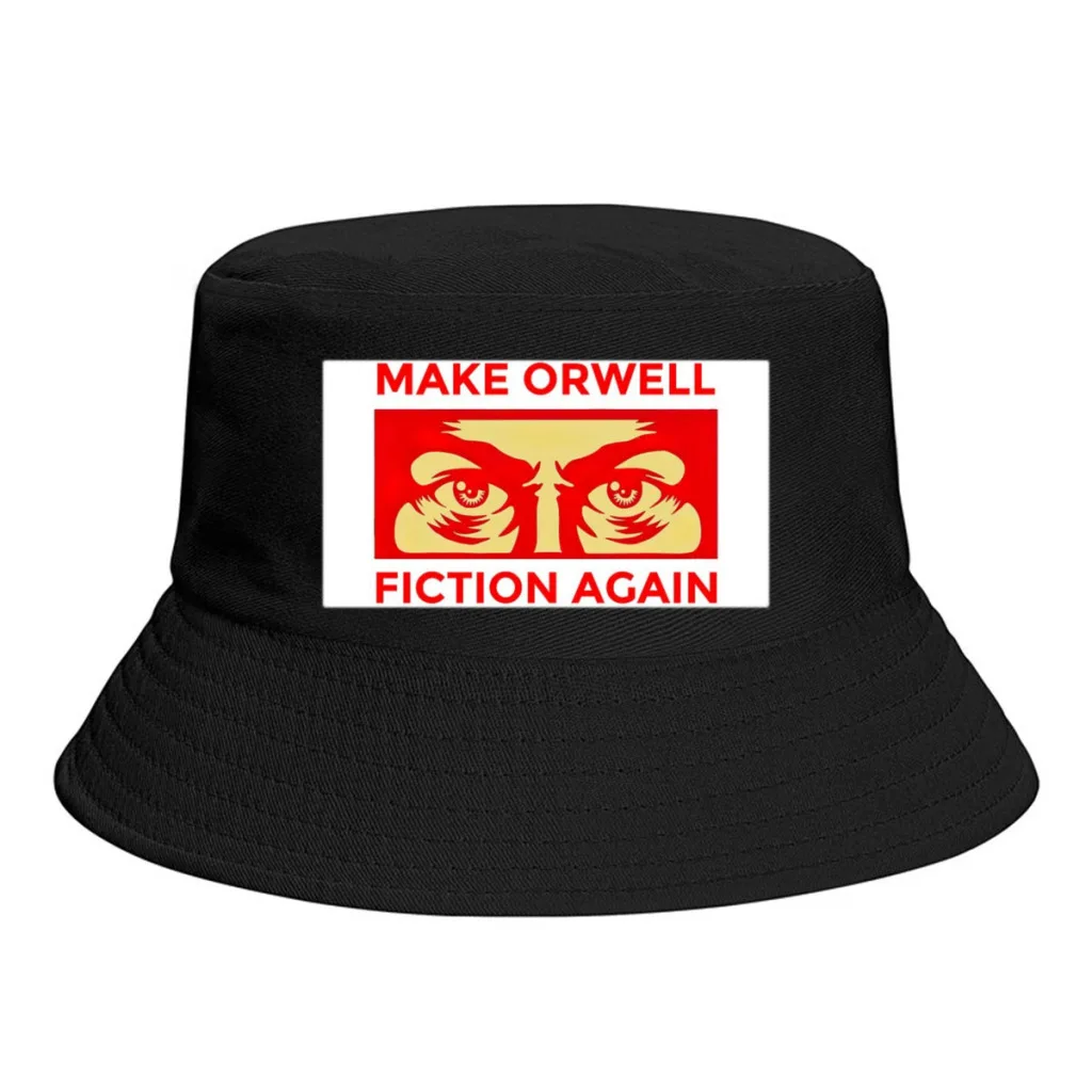 

MAKE ORWELL FICTION AGAIN UnisexPersonality Bucket Hats Fishermen Caps Outdoor Casual Cap Sunscreen Hat