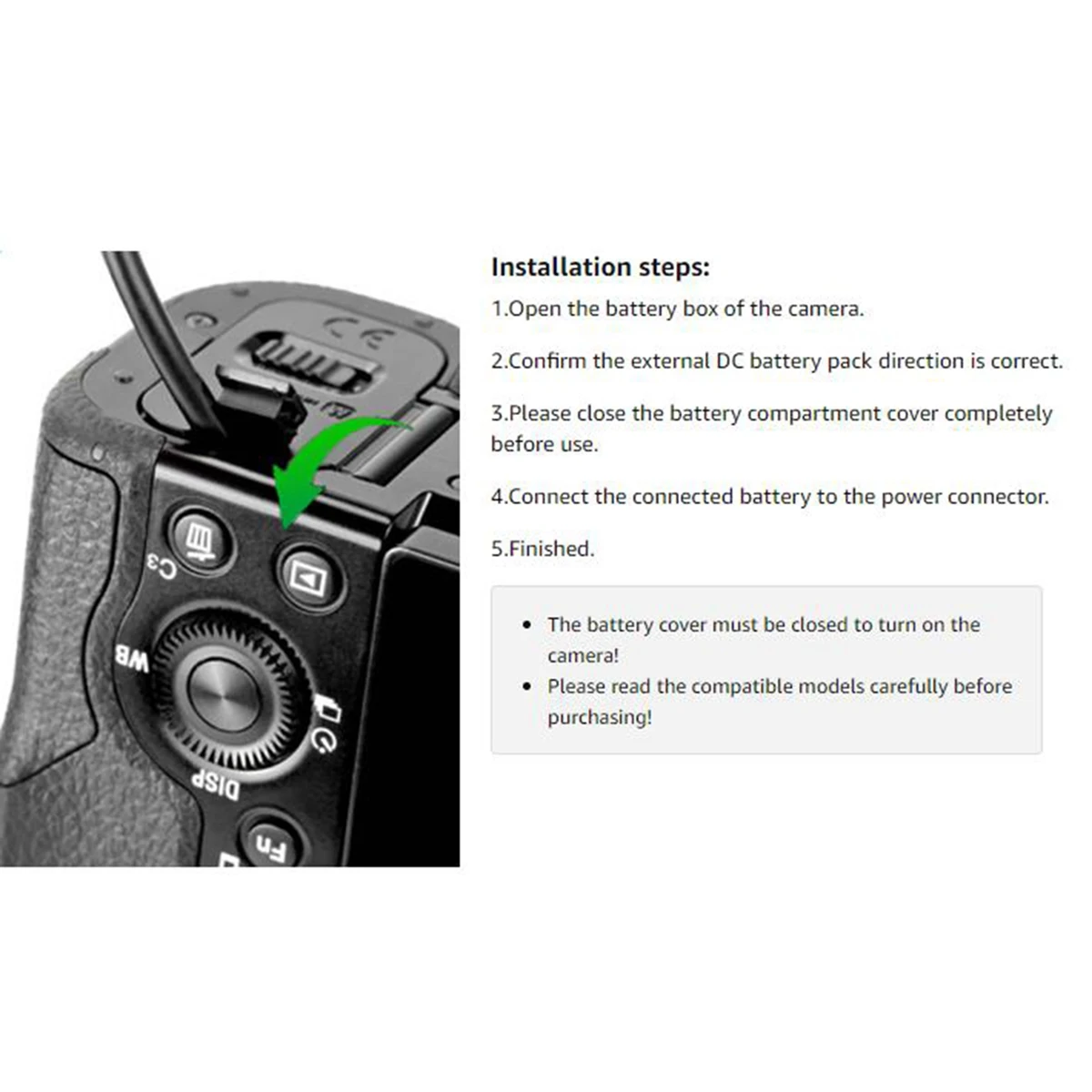 AC-PW20 NP-FW50 Dummy Battery AC Power Supply Adapter DC Coupler Kit for Sony Alpha A5100 A6500 A6400 A6000 A55 A7 image 4