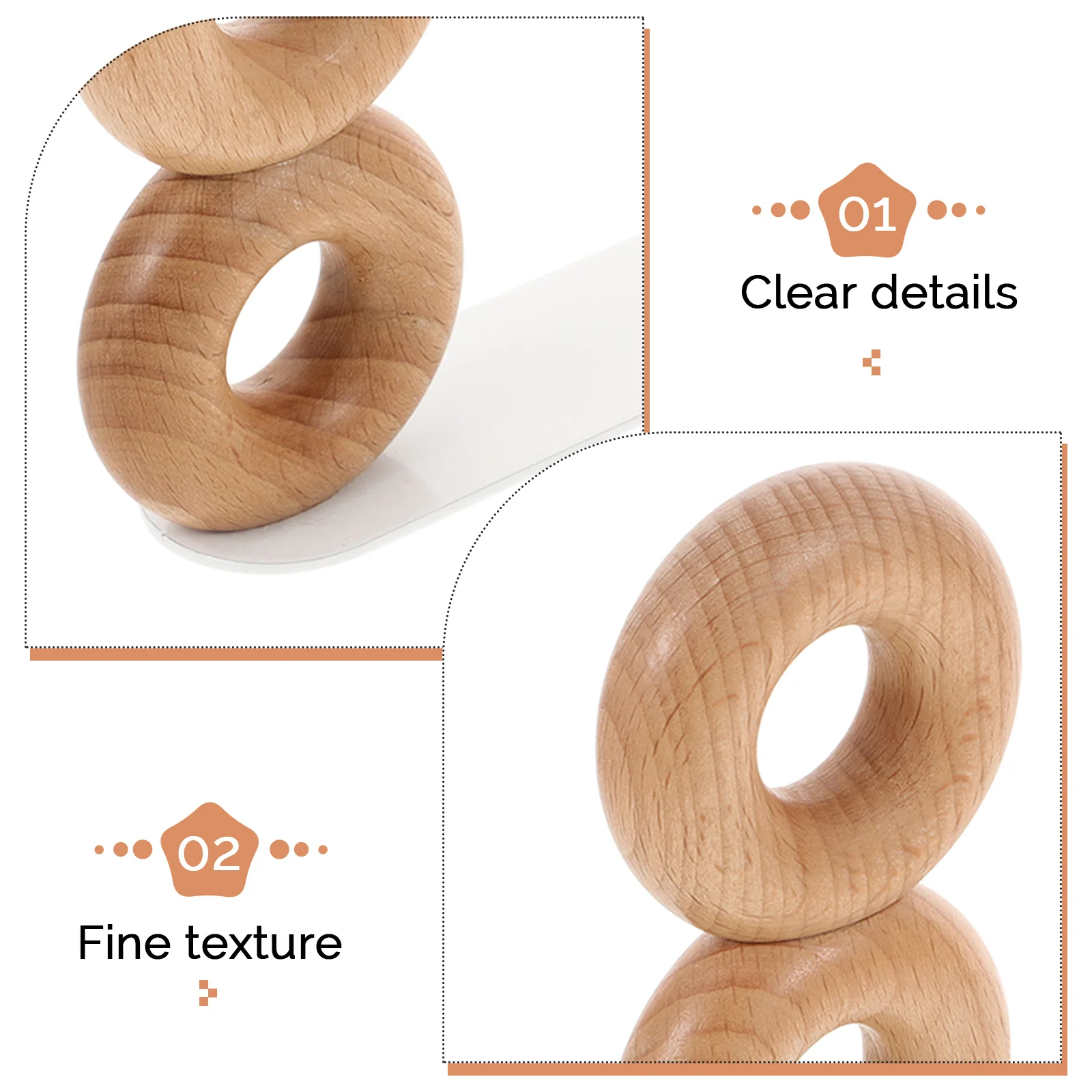

2pcs Wooden Bookends Scratch Resistant Smooth Surface Book Holder For Shelves Study Room Bookcase Hollow Decorative Book