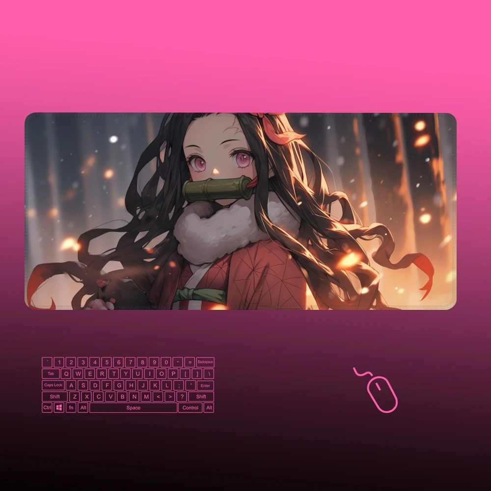 DemonS SlayerS Mouse Pad Gamer Large Rubber Art Gaming Mouse Pad Locking Edge Big Computer Mousepad xxl Laptop Desk Mat