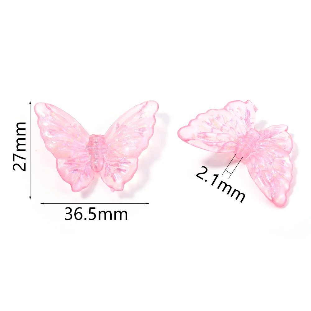 

20 шт. красочные акриловые серебристые бусины-бабочки, свободные бусины-разделители для изготовления поделок, браслет, ожерелье, серьги, аксессуары