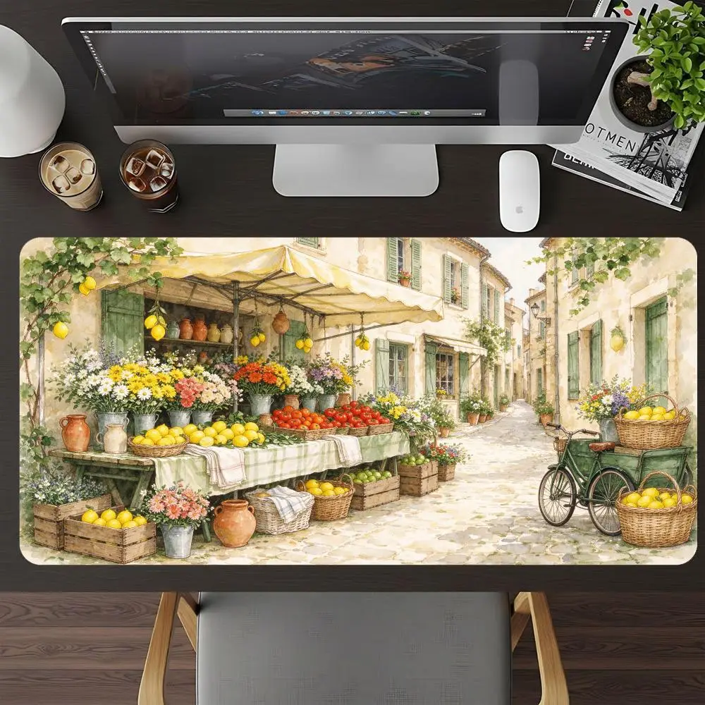 Alpine Cabin Mountain Town Mouse Pad Desk Mat Thick Rubber Smooth Cloth Surface For Country Home Office