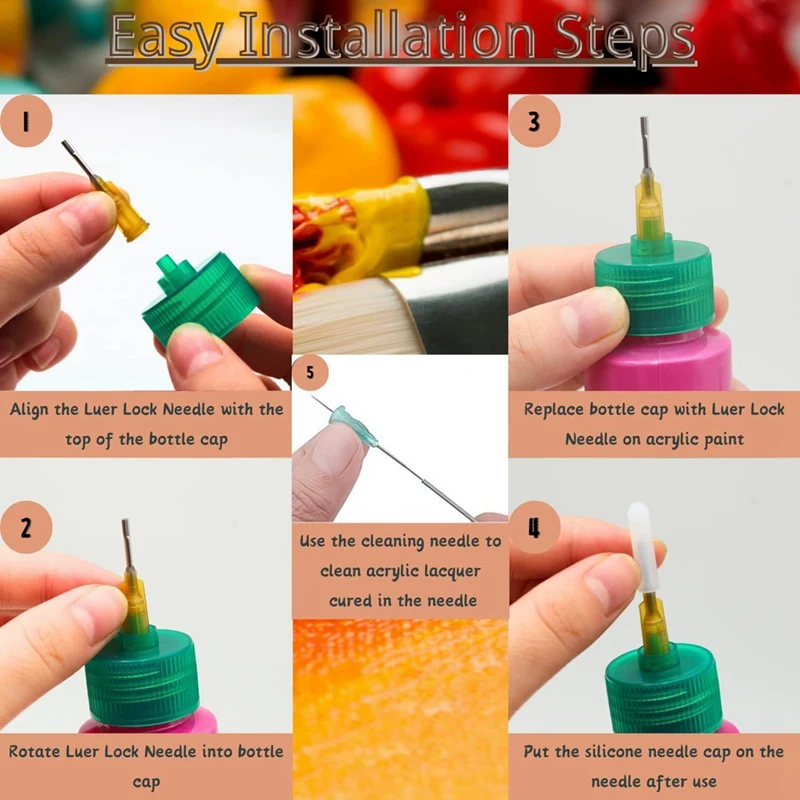 Hot Precision Applicator Bottle Caps - Precision Tip Applicator Bottle Caps For 2 Ounce Acrylic Paint Bottle