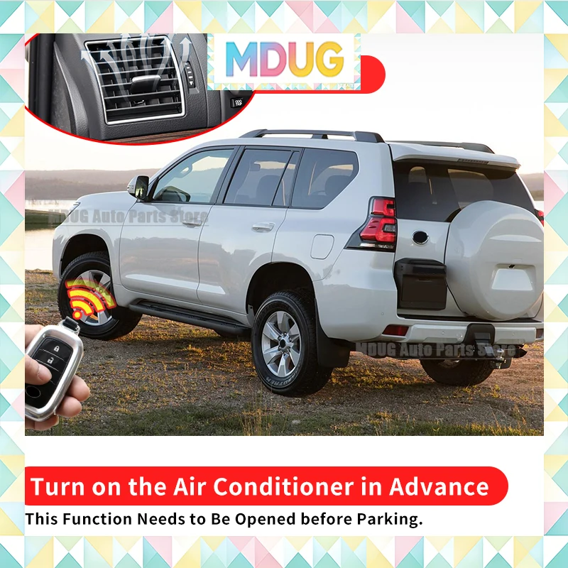MDUG Remote Key Starter,For Toyota Land Cruiser Prado 150 2010-2024 2023 Interior Upgraded Modification Accessories,body Kit LC1