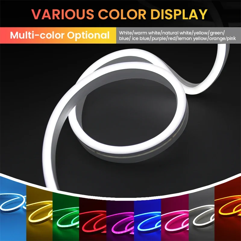 Neon LED Strip Battery Operated, 9Colors Neon Rope Lights With Battery Box Flexible DIY Design for Glow Neon Party Birthday