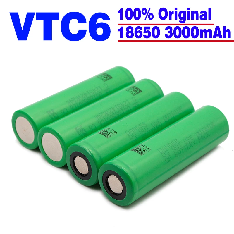 

3,7 в 18650 VTC6 перезаряжаемая литий-ионная батарея 30 А для игрушечных инструментов Sony фонарь, электрическая дрель, электромобиль