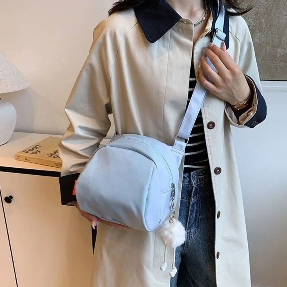 New Canvas Shoulder Bag Solid Color Large Capacity Cross Body Messenger Bag Female Satchels Women Girl