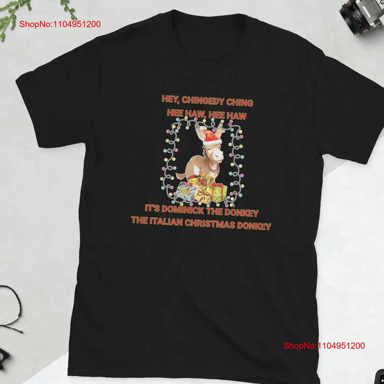 

Dominick the Italian Christmas Donkey T Shirt in Italy Ugly Sweater vintage Washed Casual streetwear fashion Breathable Soft