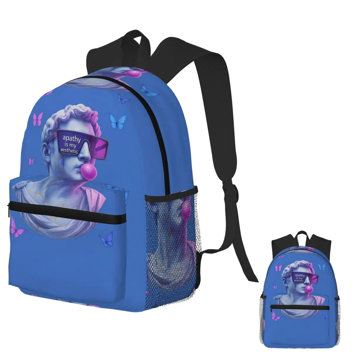 

Apathy Aesthetic Vaporwave David Bust With Butterflies Student Backpack School Bag Hiking Travel Daypack Bookbag Shoulder Bags