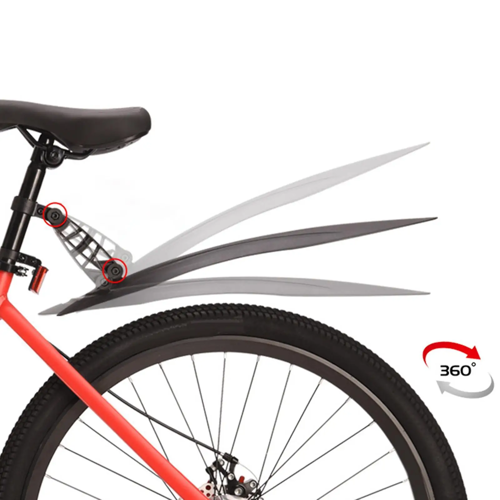 Bike Mudguard Set, Bicycle Mud Guard Supplies Portable Spare Parts Wheel Protection Easy Installation Bike Mudflap for Riding