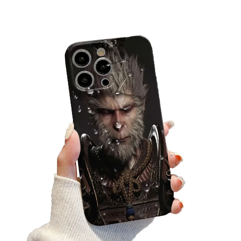 جراب مقاوم للصدمات صلب للهاتف ، أسطورة سوداء صن ووكونغ ، جراب هاتف نحيف مضاد للسقوط ، جراب هاتف كرتوني لهاتف آيفون 15 برو