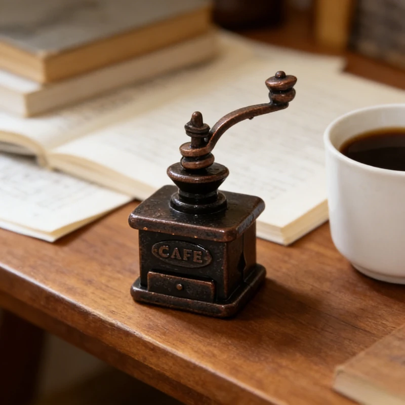 1/2Pcs 1/12 Dollhouse Miniature Accessories Mini Metal Vintage Coffee Grinder Simulation Furniture Model Doll House Decoration