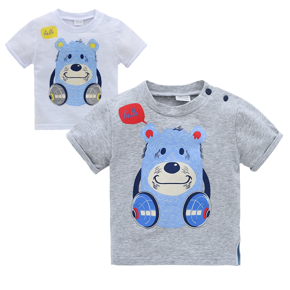 Kavkas Baby Boy T-Shirt Summer 100%Cotton Cartoon Bear Printing Short Sleeve Newborn Baby Shirt camiseta bebe recien nacido