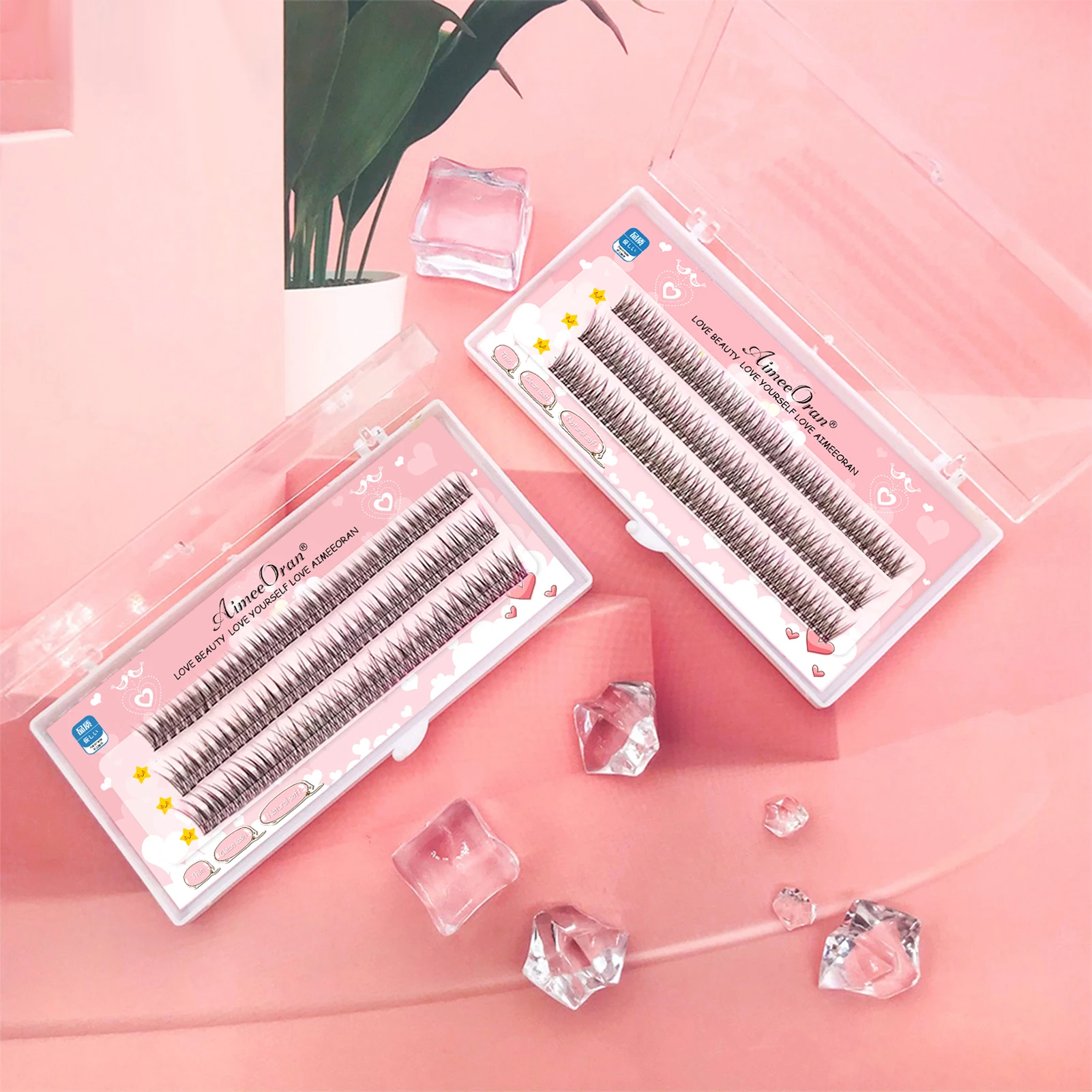 Cluster di ciglia naturali Manga Estensioni delle ciglia Ciglia a grappolo Coda di pesce segmentata Ciglia sottili per trucco Donne fai da te Ragazze