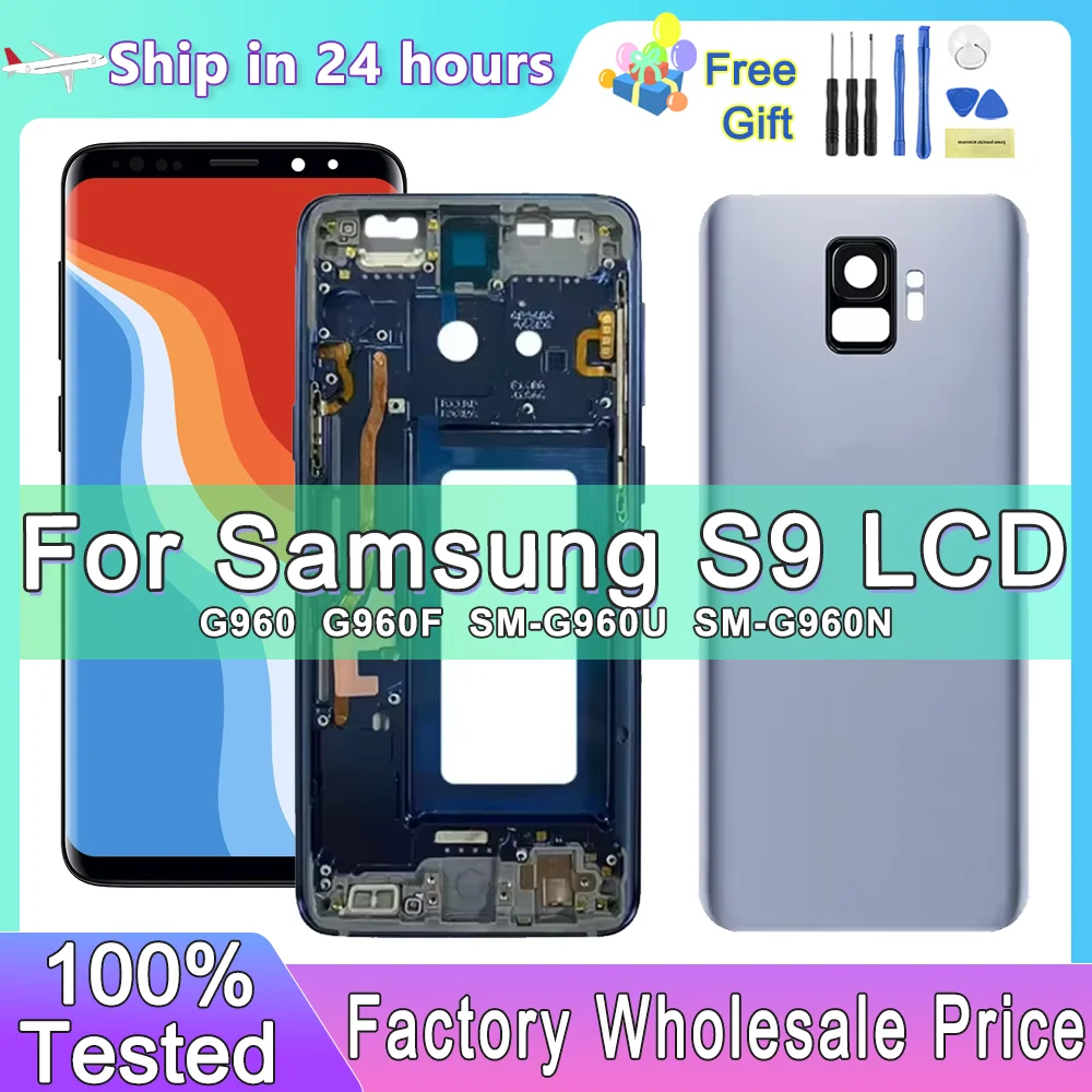 TFT For Samsung S9 G960 G960F LCD Display Touch Screen with Frame, For Samsung S9 SM-G960F Display Digitizer Replacement Parts