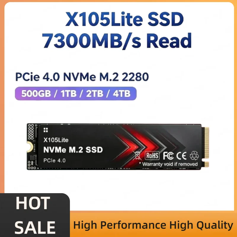 X105Lite NVME SSD M2 NVMe Portable Hard Drive Solid State Disk PCIE4.0 up to 7300MB/s 500GB 1TB 2TB 4TB for Laptop Desktop