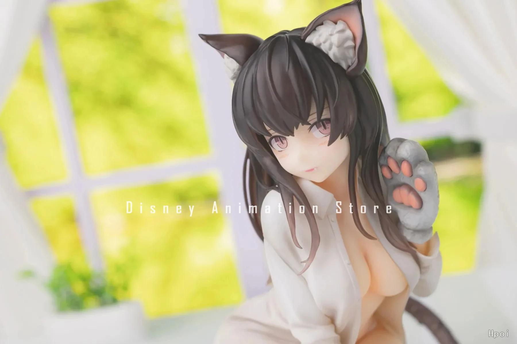 In Stock Anime Mia Cat Girl Ears Plush Paws Tail White Shirt Sexy Girl Action Figures Hentai Collection Model Toys Birthday Gift