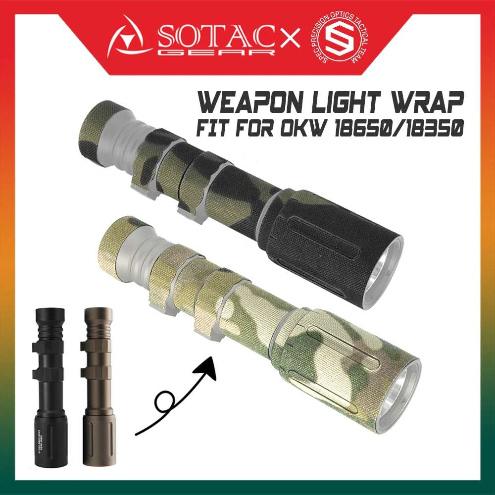 SOTAC X SPECPRECISION Tactical Flashlight Wrap, OKW 18650, OKW 18350