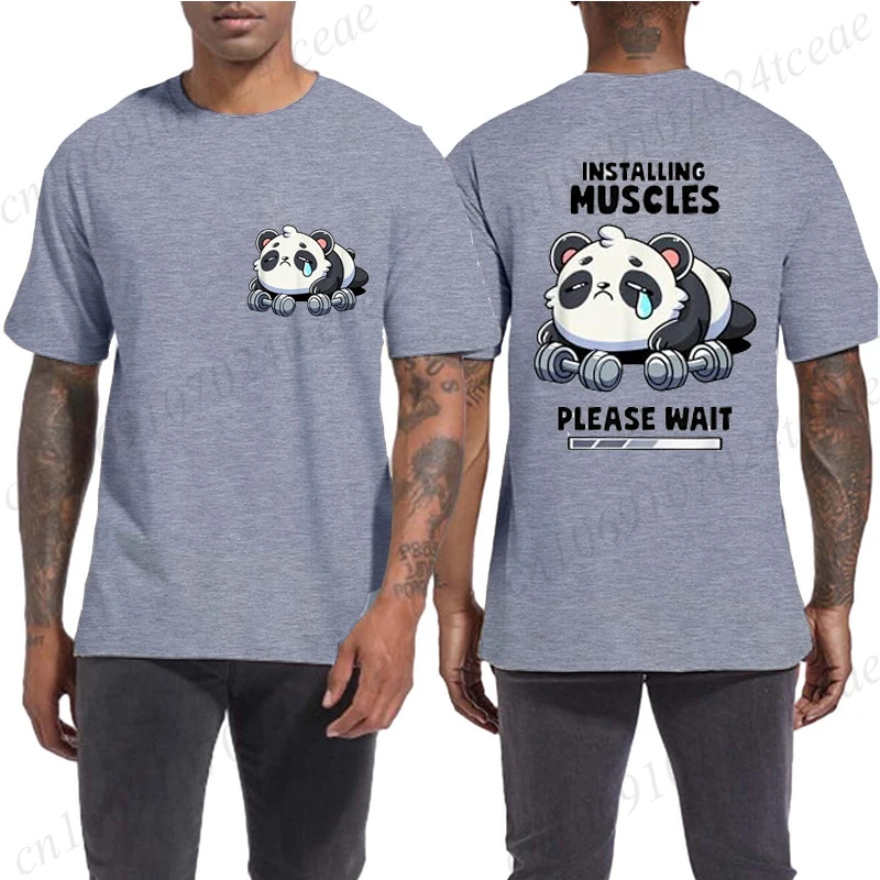 Lustige Panda Gewichtheben Squat Gym Zitat Grafik Druck T Shirts Männer Frauen Kawaii Meme T-shirts Männlich Casual Tees Kurzarm