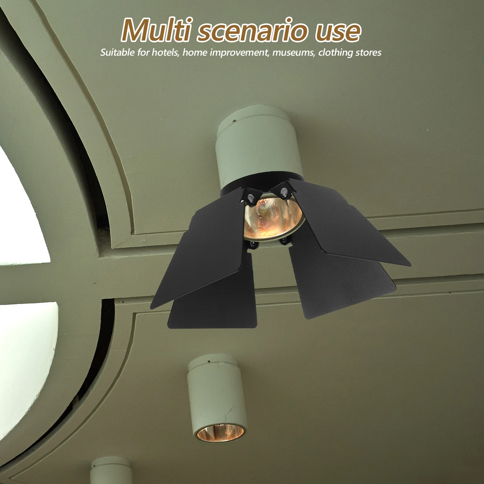 

LED Spotlight Indoor Anti-Glare Spotlight Fixture with Four Leaf Shade for Clothing Stores Hallway Bedroom Light Blocking Leaves