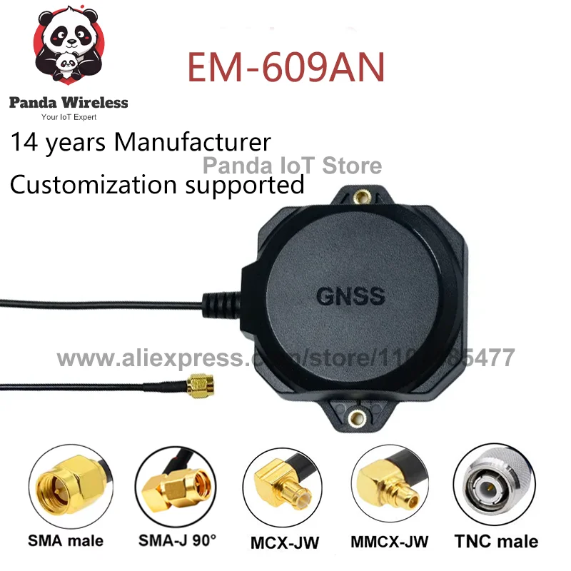 EM-609AN L1 L2 GNSS receptor GPS GLONASS GALILEO antena espiral RTK de alta precisión de alta ganancia SMA MMCX MCX para ZED-F9P impermeable