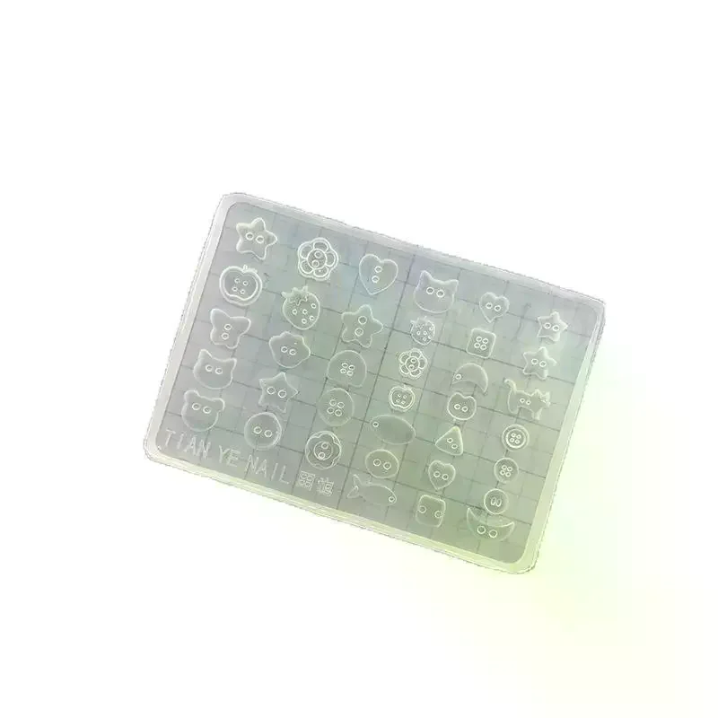 Buttons Nail Art Mold Silicone Cute Nail Charms Tool Women DIY Manicure Multi Shapes Button Small Model Resin Buckle Supplies 3