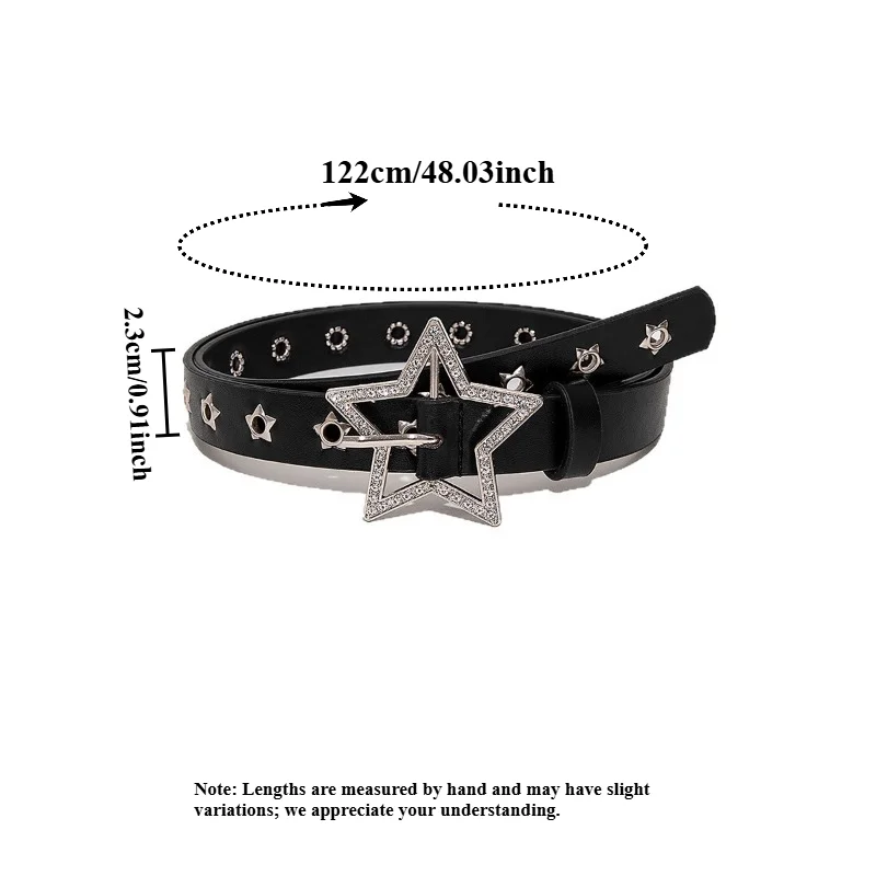 IF IFOND Fashionable Casual Rhinestone Star Openwork Versatile Belt High-End Instagram-Style Wide-Leg Pants Women’s Belt