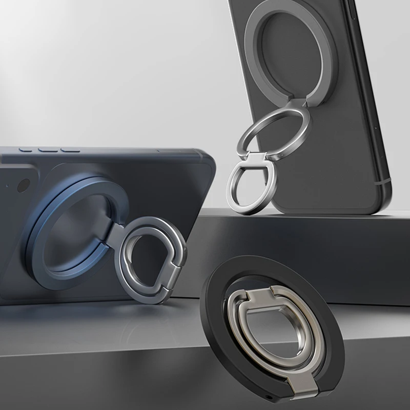 Double-sided Strong Magnetic Holder for Magsafe Mobile Phone Folding Finger Ring Magnet Bracket for iPhone 17 Pro Samsung Xiaomi
