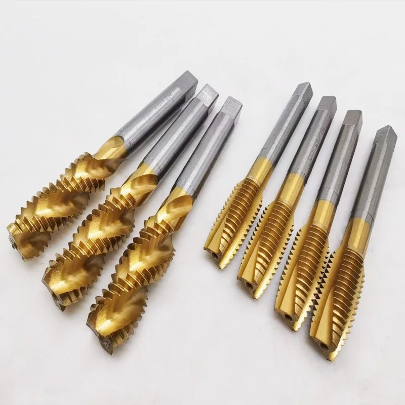 Cobalt Screw Thread Tap Drill Bit Spiral Pointed Flute Metric M2-M30 HSSCO Titanium Coated Machine Tap For Stainless Steel Metal