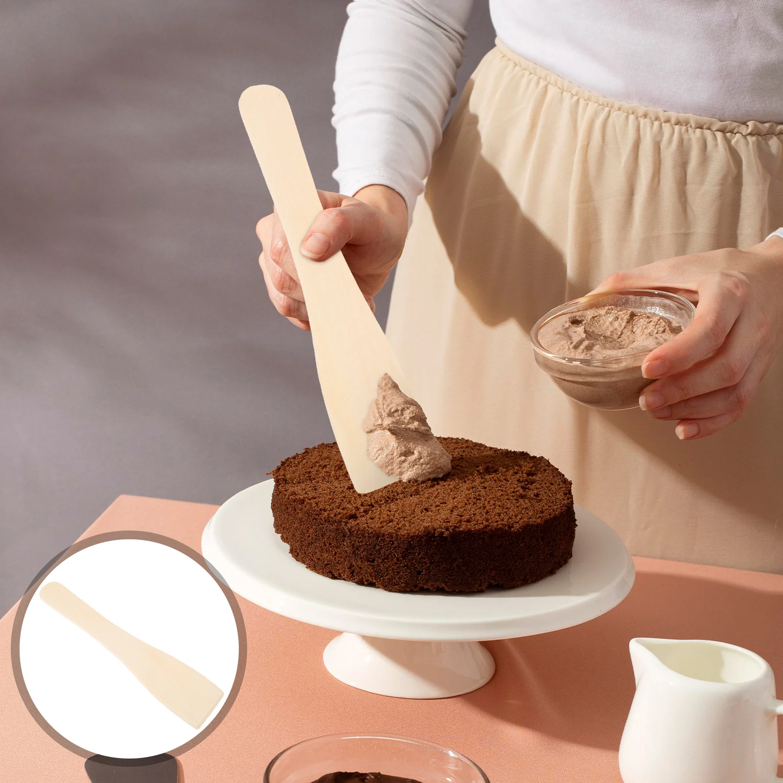 6pcs Non-Stick Wooden Spatula Small Wood Turner Nonstick Cooking Spatula Set Utensils Spatula Cooking Shovel Kitchen Utensils