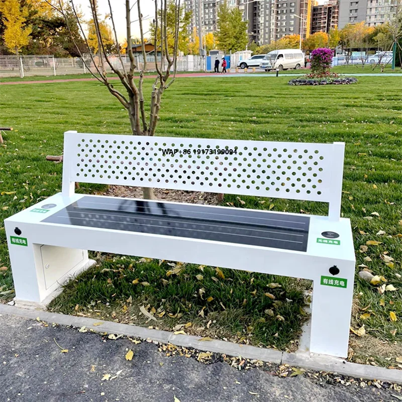 Factory Price Smart Solar Panel Bench with USB Charging Outdoor Amusement Equipment