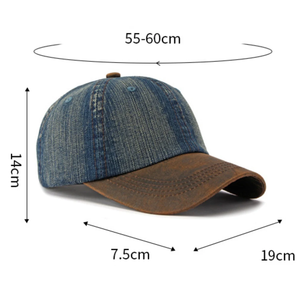 HT5132 Ganzjahres-Denim-Cap für Herren und Damen 2026 Neue Verstellbare Baseballkappe 100% Baumwolle 6 Paneele Snapback Cap Patchwork Hip-Hop-Kappe – Detail 1