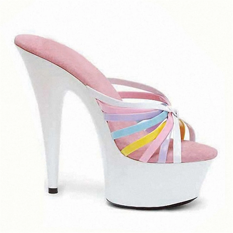 New Ladies Slippers Top Quality Hot-selling Casual Color Sandals Amazing Shoes 15CM Stiletto Sexy Fashion Show 3-14 15 BBZAI