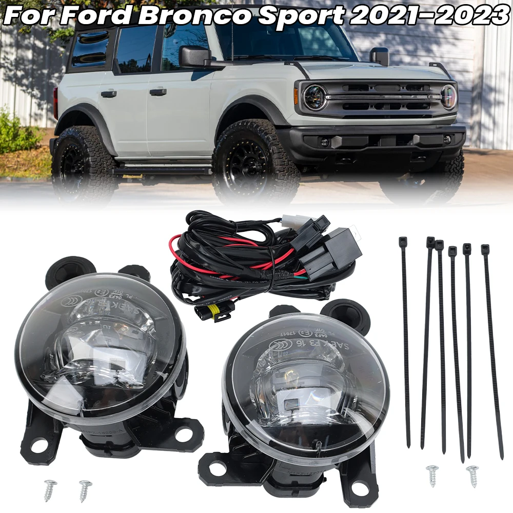 

LED Fog Light For Ford Bronco Sport 2021 2022-2023 foglamp kit wire DRL Headlights Foglight car accessories 1 pair