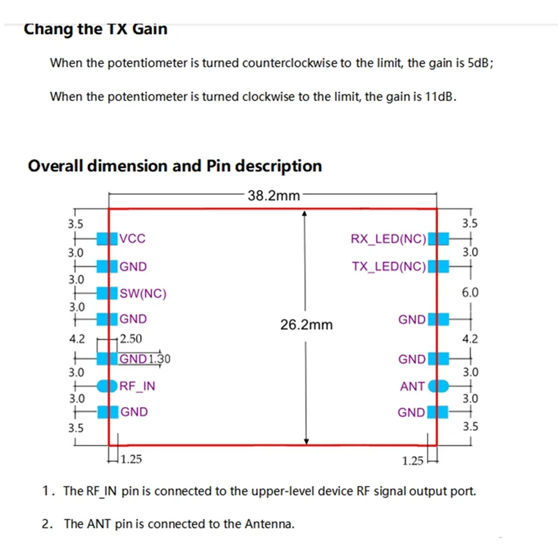 AC56-868Mhz para amplificador de sinal lora, transmissão e recepção, módulo de amplificação de sinal de amplificador de potência bidirecional