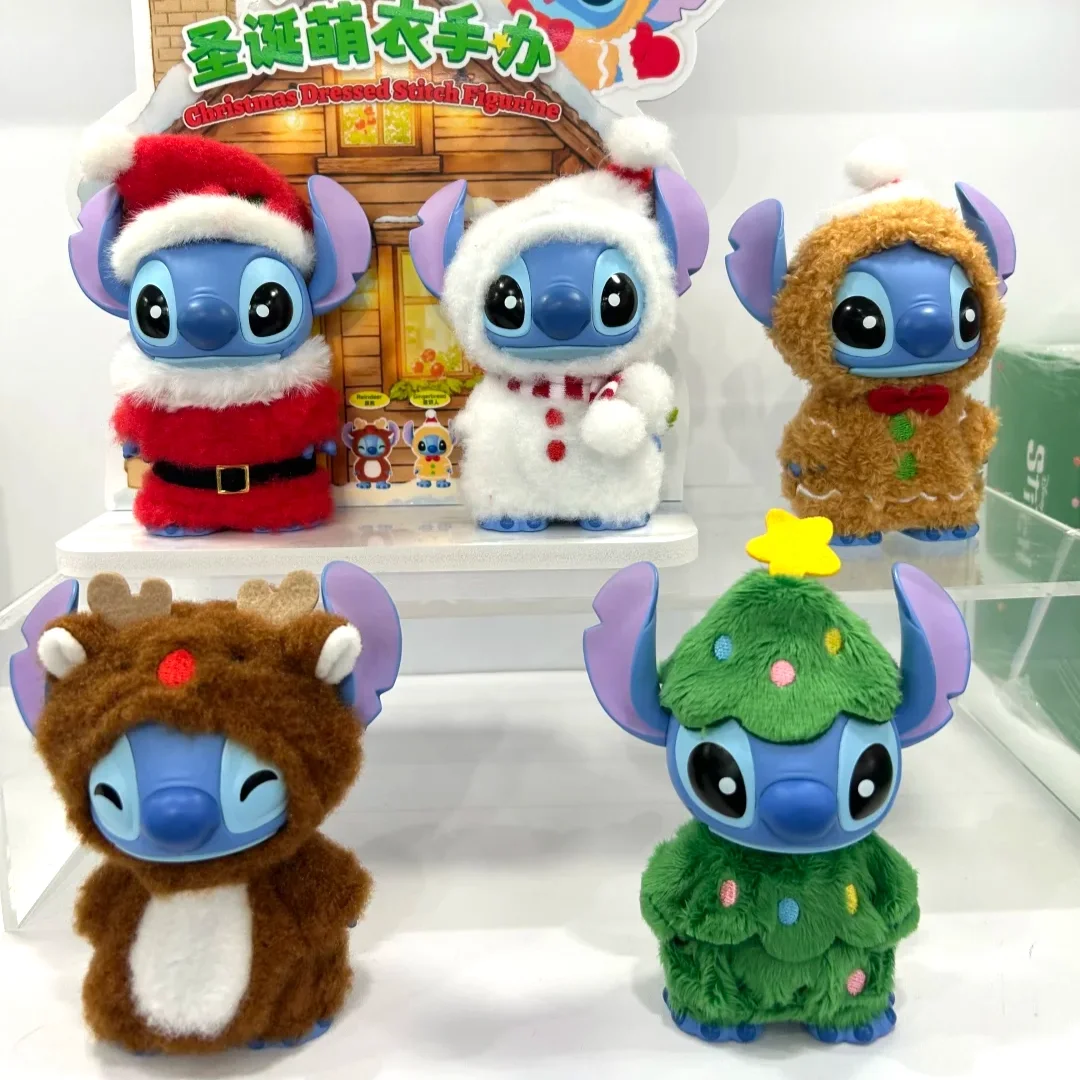 

Stitch Christmas Cute Clothes Blind Box Cartoon Anime Figure Model Mystery Box Stitch Pendant Dolls Collcet Ornament Toys Gifts