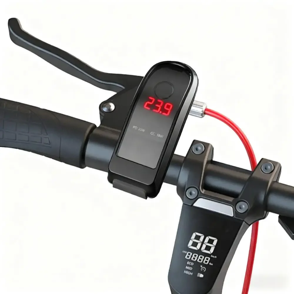 

PD+QC3.0 Motorcycle USB Fast Charger Motorcycle Handlebar Mounting Bracket Charger Dual USB with Switch Voltmeter Waterproof