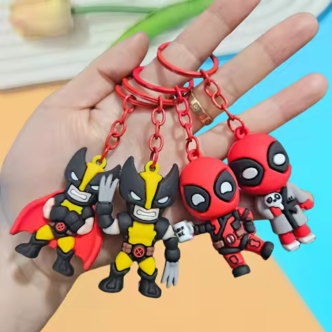 1/4pcs Marvel Deadpool Keychain - Funny Q Version Keyring, Cute Anti-Hero Backpack Charm for Fans &amp; Couples (Gift Idea)