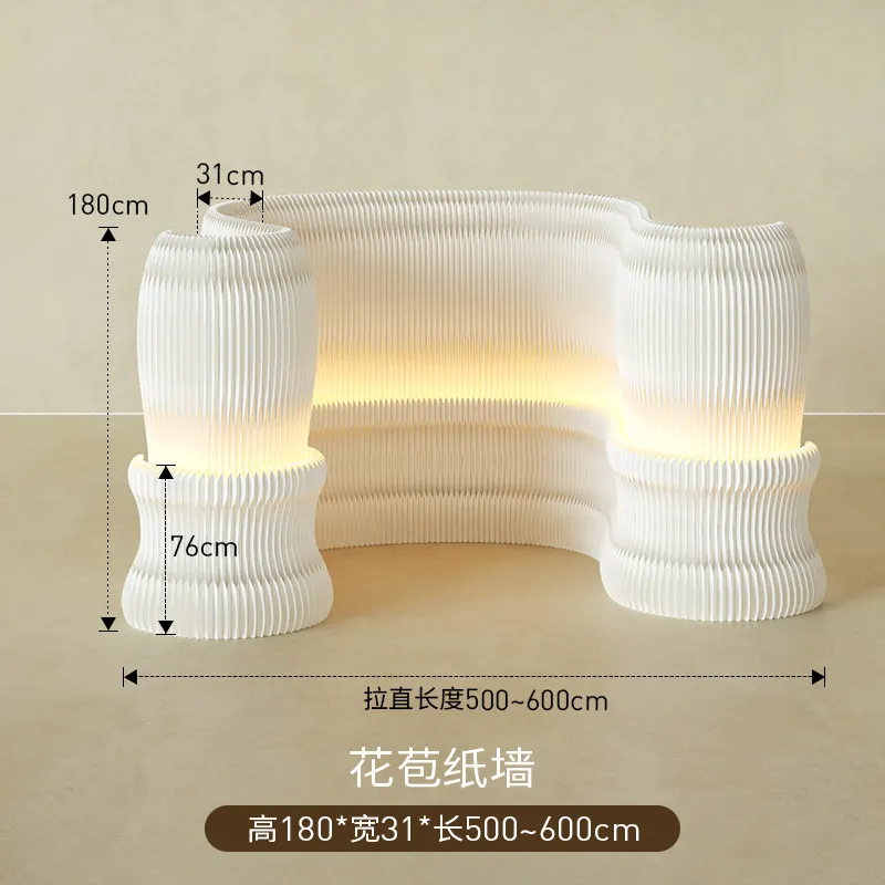 

Bud paper wall screen partition office front desk background wall decoration movable partition wall