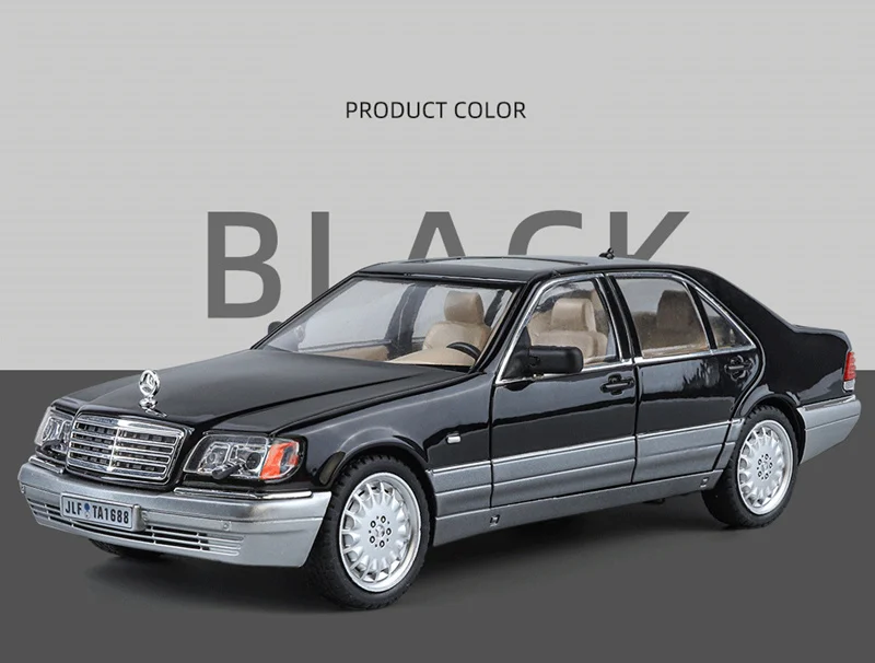 1:24 W140 S320 SEL Street Edition Legierung Oldtimer Modell Druckguss Metall Retro Alte Fahrzeuge Auto Modell Sound Licht Kinder Spielzeug Geschenk – Detail 3