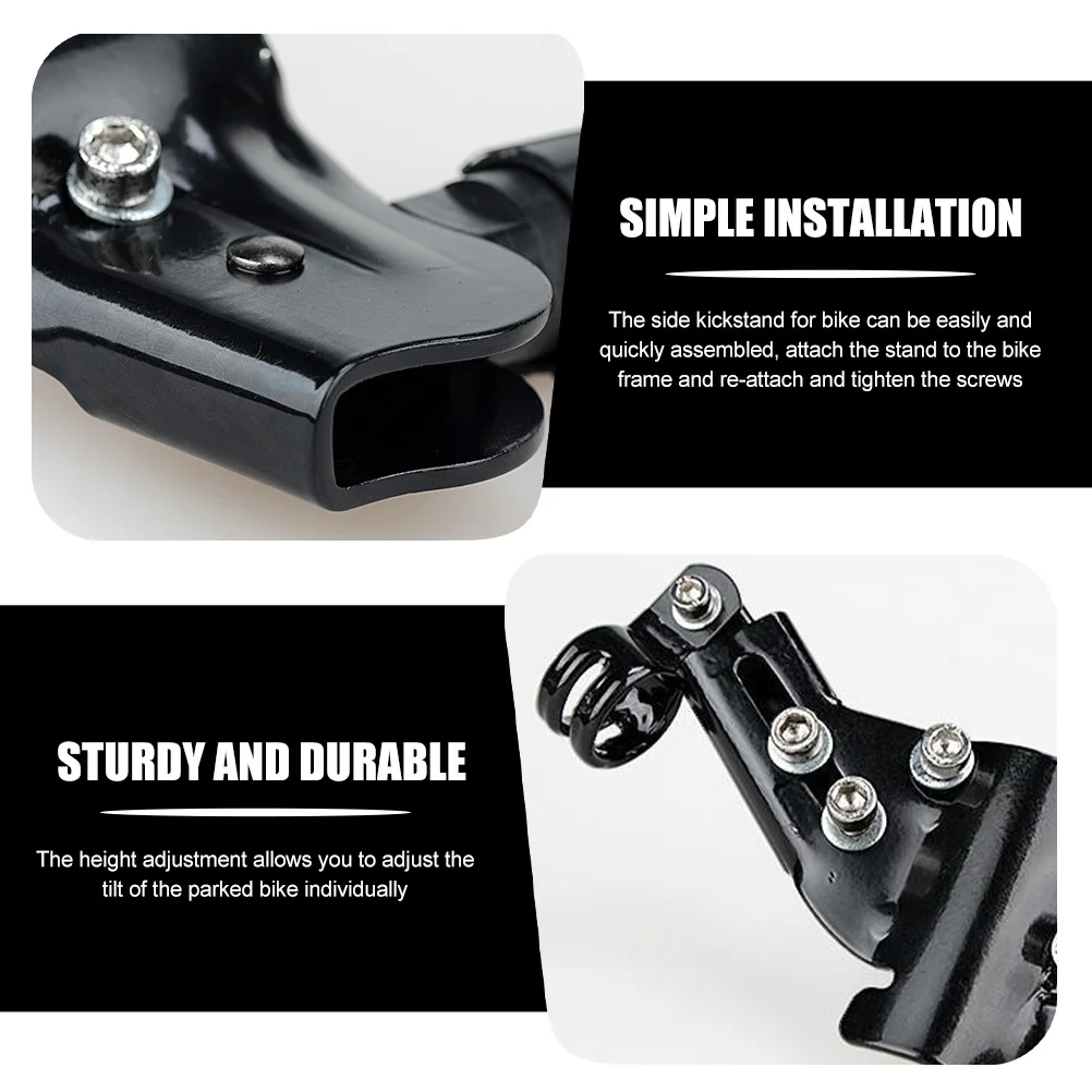 

Adjustable Aluminum Alloy Foot Brace Kickstand Black Bike Parking Rack for Most Bicycles Heavy Duty Bike Leg Support Stand